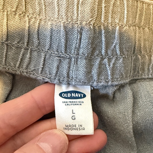 Light Beige Drawstring Linen-Blend Pants - Picture 2 of 3